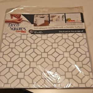 Deco Squares Self-Adhesive Wall Decals in Gray & White